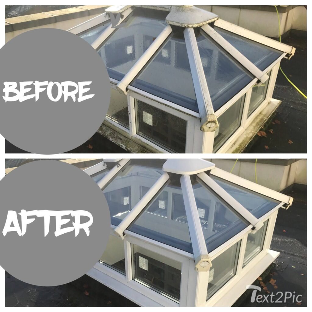 A thorough UPVC Cleaning of a Cheshire Conservatory Roof, Striking before and after results