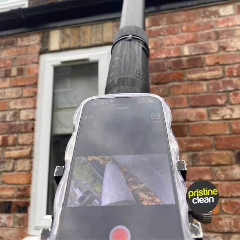 The team members view of the gutter vac cam