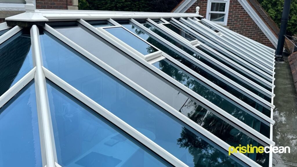 After a Professional conservatory cleaning using a water-fed pole system in Northwich, Cheshire